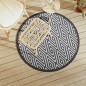 vidaXL Alfombra de exterior PP blanco y negro Ø120 cm