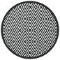 vidaXL Alfombra de exterior PP blanco y negro Ø120 cm