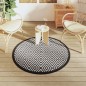vidaXL Alfombra de exterior PP blanco y negro Ø120 cm