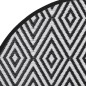vidaXL Alfombra de exterior PP blanco y negro Ø120 cm