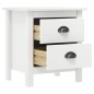 vidaXL Mesita de noche Hill madera maciza de pino blanco 46x35x49,5 cm vidaXL Mesita de noche Hill madera maciza de pino blanco 46x35x49,5 cm