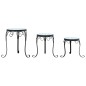 vidaXL Soportes para plantas 3 uds cerámica azul y blanco vidaXL Soportes para plantas 3 uds cerámica azul y blanco
