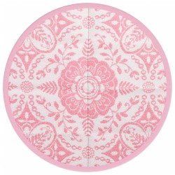 vidaXL Alfombra de exterior PP rosa Ø200 cm