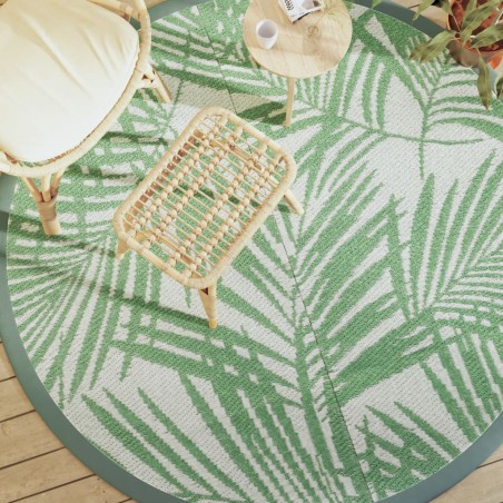vidaXL Alfombra de exterior PP verde Ø200 cm