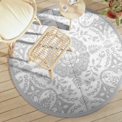 vidaXL Alfombra de exterior PP gris claro Ø160 cm