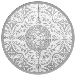vidaXL Alfombra de exterior PP gris claro Ø160 cm