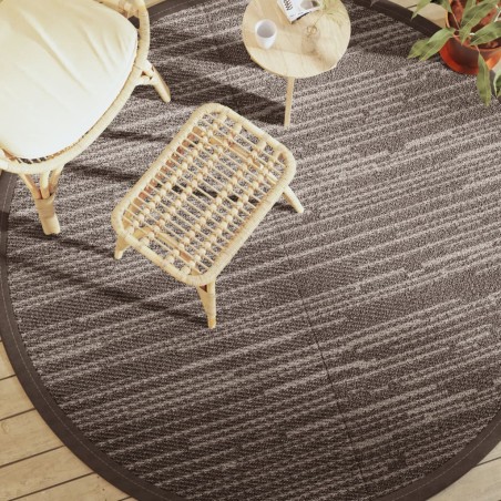 vidaXL Alfombra de exterior PP marrón Ø200 cm
