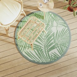 vidaXL Alfombra de exterior PP verde Ø120 cm