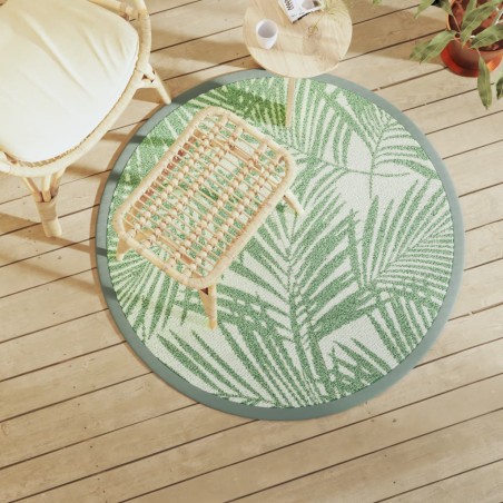 vidaXL Alfombra de exterior PP verde Ø120 cm