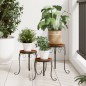 vidaXL Soportes para plantas 3 uds cerámica terracota y blanco vidaXL Soportes para plantas 3 uds cerámica terracota y blanco