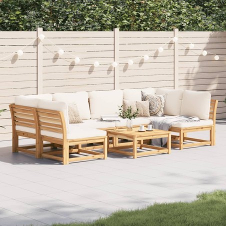 vidaXL Juego de muebles jardín 7 pzas con cojines madera maciza acacia
