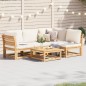 vidaXL Juego de muebles jardín 5 pzas con cojines madera maciza acacia vidaXL Juego de muebles jardín 5 pzas con cojines madera maciza acacia