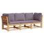 vidaXL Set de muebles para jardín 3 piezas con cojines madera acacia