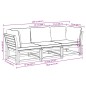 vidaXL Set de muebles para jardín 3 piezas con cojines madera acacia