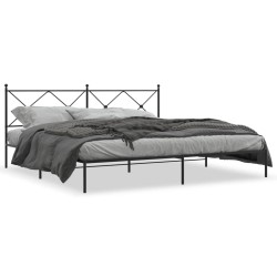 vidaXL Estructura de cama con cabecero metal negro 193x203 cm