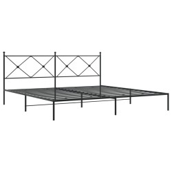 vidaXL Estructura de cama con cabecero metal negro 193x203 cm