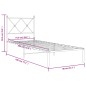 vidaXL Estructura de cama de metal con cabecero blanco 75x190 cm vidaXL Estructura de cama de metal con cabecero blanco 75x190 cm