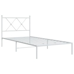 vidaXL Estructura de cama de metal con cabecero blanco 90x190 cm