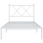 vidaXL Estructura de cama de metal con cabecero blanco 90x190 cm