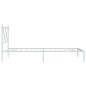 vidaXL Estructura de cama de metal con cabecero blanco 90x190 cm