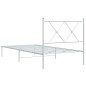 vidaXL Estructura de cama de metal con cabecero blanco 90x190 cm