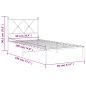 vidaXL Estructura de cama de metal con cabecero blanco 90x190 cm