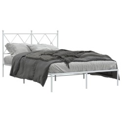 vidaXL Estructura de cama de metal con cabecero blanca 120x190 cm