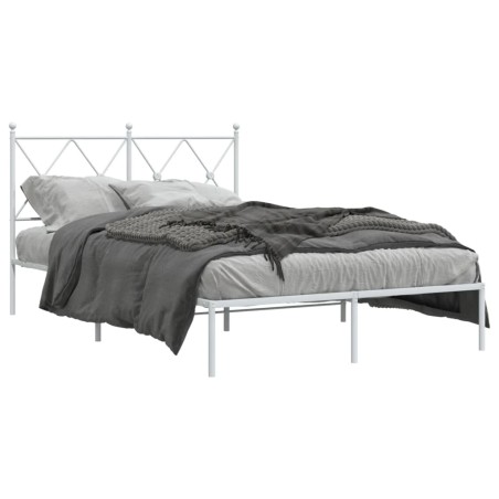 vidaXL Estructura de cama de metal con cabecero blanca 120x190 cm
