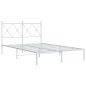 vidaXL Estructura de cama de metal con cabecero blanca 120x190 cm vidaXL Estructura de cama de metal con cabecero blanca 120x190 cm