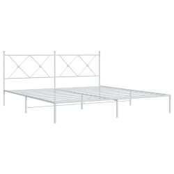 vidaXL Estructura de cama de metal con cabecero blanco 180x200 cm
