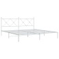 vidaXL Estructura de cama de metal con cabecero blanco 180x200 cm vidaXL Estructura de cama de metal con cabecero blanco 180x200 cm