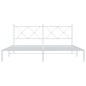 vidaXL Estructura de cama de metal con cabecero blanco 180x200 cm vidaXL Estructura de cama de metal con cabecero blanco 180x200 cm