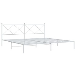 vidaXL Estructura de cama de metal con cabecero blanco 193x203 cm
