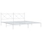 vidaXL Estructura de cama de metal con cabecero blanco 193x203 cm vidaXL Estructura de cama de metal con cabecero blanco 193x203 cm