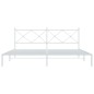 vidaXL Estructura de cama de metal con cabecero blanco 193x203 cm vidaXL Estructura de cama de metal con cabecero blanco 193x203 cm