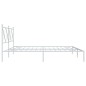 vidaXL Estructura de cama de metal con cabecero blanco 193x203 cm vidaXL Estructura de cama de metal con cabecero blanco 193x203 cm