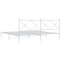 vidaXL Estructura de cama de metal con cabecero blanco 193x203 cm vidaXL Estructura de cama de metal con cabecero blanco 193x203 cm