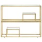 vidaXL Mesa consola acero inoxidable dorado y vidrio templado vidaXL Mesa consola acero inoxidable dorado y vidrio templado