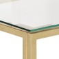 vidaXL Mesa consola acero inoxidable dorado y vidrio templado vidaXL Mesa consola acero inoxidable dorado y vidrio templado