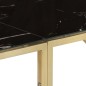 vidaXL Mesa consola acero inoxidable dorado y vidrio templado vidaXL Mesa consola acero inoxidable dorado y vidrio templado
