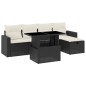 vidaXL Set de sofás de jardín 6 piezas y cojines ratán sintético negro vidaXL Set de sofás de jardín 6 piezas y cojines ratán sintético negro