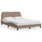 vidaXL Estructura de cama cabecero cuero sintético capuchino 140x190cm