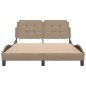 vidaXL Estructura de cama cabecero cuero sintético capuchino 140x190cm