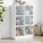 vidaXL Aparador alto con puertas madera ingeniería blanco 68x37x109 cm vidaXL Aparador alto con puertas madera ingeniería blanco 68x37x109 cm