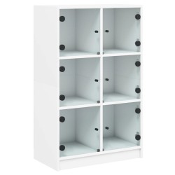 vidaXL Aparador alto con puertas madera ingeniería blanco 68x37x109 cm