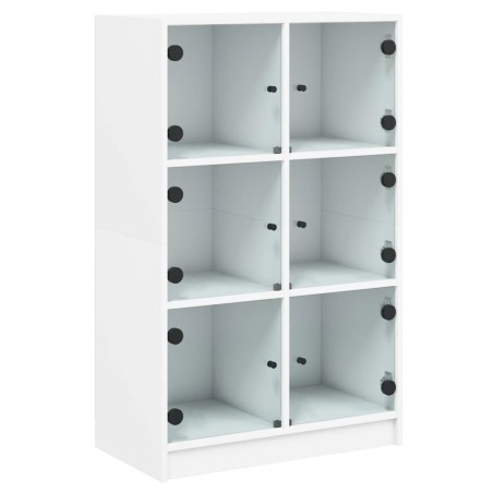 vidaXL Aparador alto con puertas madera ingeniería blanco 68x37x109 cm