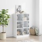 vidaXL Aparador alto con puertas madera ingeniería blanco 68x37x109 cm vidaXL Aparador alto con puertas madera ingeniería blanco 68x37x109 cm
