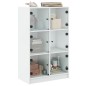 vidaXL Aparador alto con puertas madera ingeniería blanco 68x37x109 cm vidaXL Aparador alto con puertas madera ingeniería blanco 68x37x109 cm