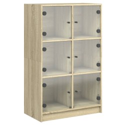 vidaXL Aparador alto con puertas madera roble Sonoma 68x37x109 cm