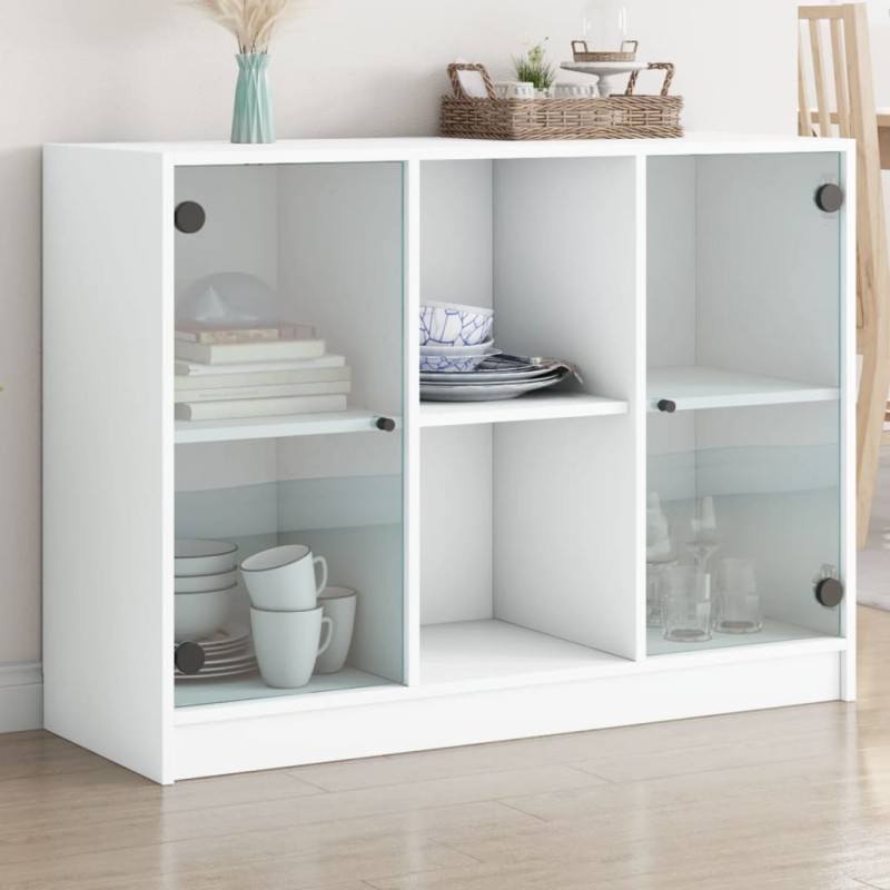 vidaXL Aparador de madera de ingeniería blanco 101,5x37x75,5 cm vidaXL Aparador de madera de ingeniería blanco 101,5x37x75,5 cm
